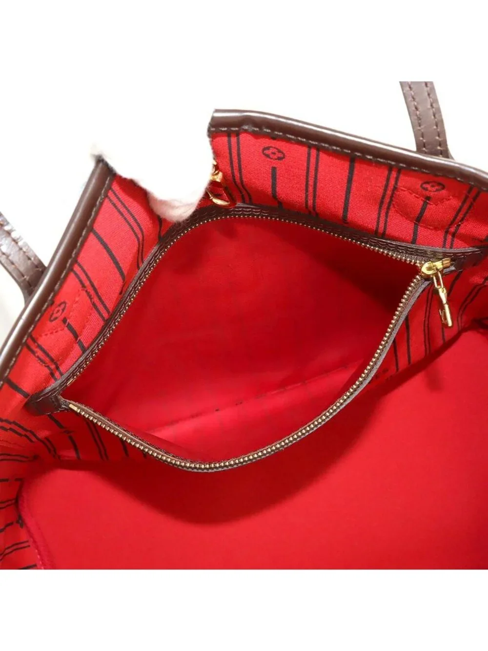Louis Vuitton Damier Neverfull MM Tote Ebene Cerise Brown